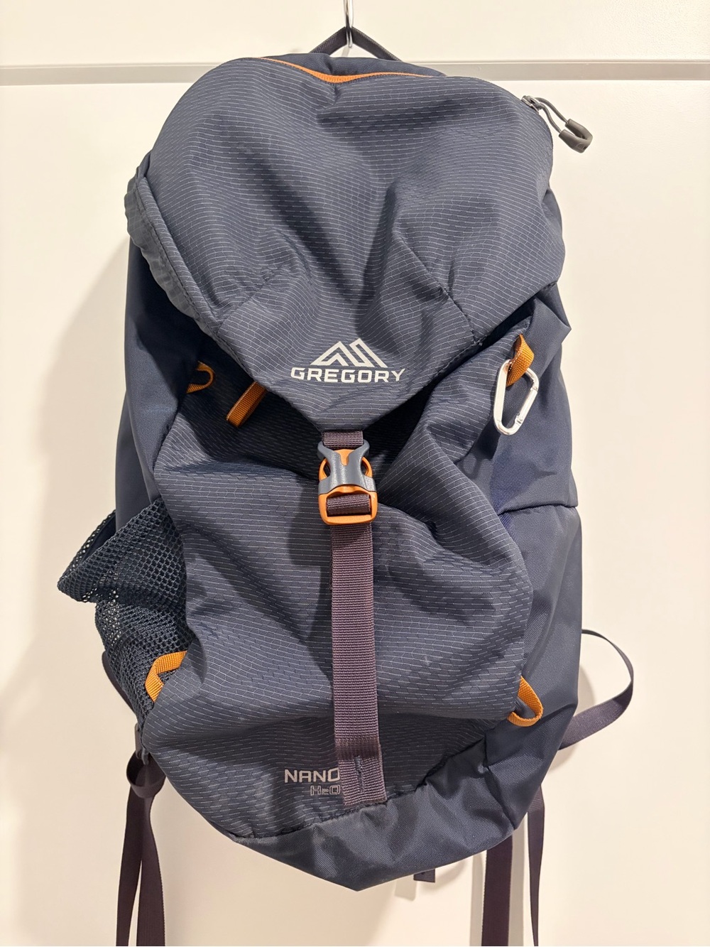 Gregory Nano Pack Navy Backpack with Orange Accents